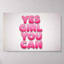 Wall Art Yes You Can Girl