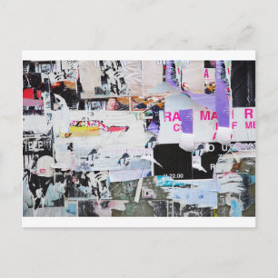 Wall Banksy Style Torn Paper Graffiti Postcard