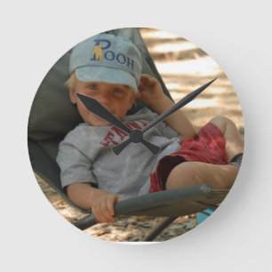 Wall bell with photograph round clock