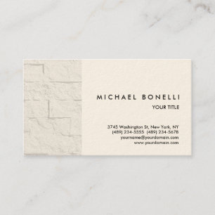 Wall Brick Grey Cream Professional Business Card