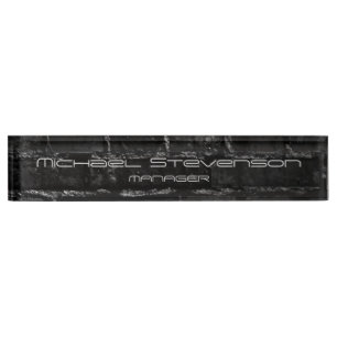 Wall Brick Grey Elegant Modern Desk Nameplate