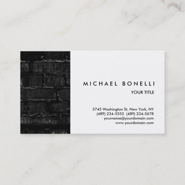 Wall Brick White Professional Business Card (Front)