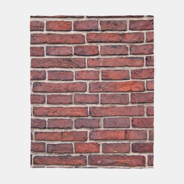 Wall bricks brick wall red bricks fleece blanket (Front)