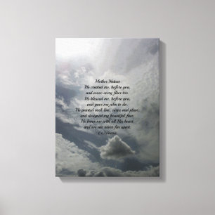  WALL CANVAS MOTHER NATURE  POEM STYLE DESIGN PRINT