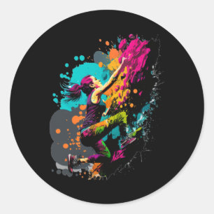 Wall Climbing Bouldering Indoor Climber Climbergoo Classic Round Sticker