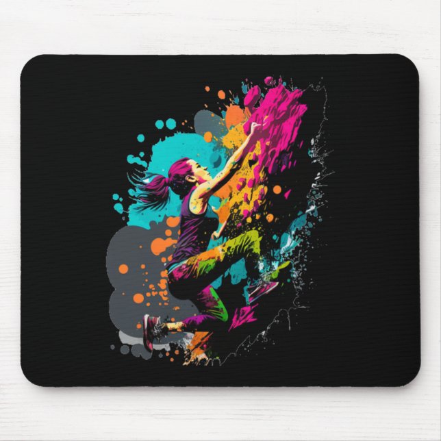 Wall Climbing Bouldering Indoor Climber Climbergoo Mouse Mat (Front)