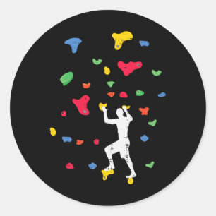 Wall Climbing Bouldering Rock Climber Women Girls Classic Round Sticker