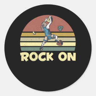 Wall Climbing Girl Indoor Bouldering Woman Classic Round Sticker