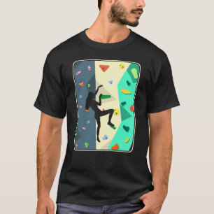 Wall Climbing Girl Indoor Bouldering Woman T-Shirt