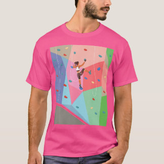 Wall Climbing Girl - Rock Climber Indoor Sports Ad T-Shirt