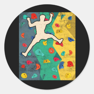 Wall Climbing Indoor Rock Climbers Action Sports A Classic Round Sticker