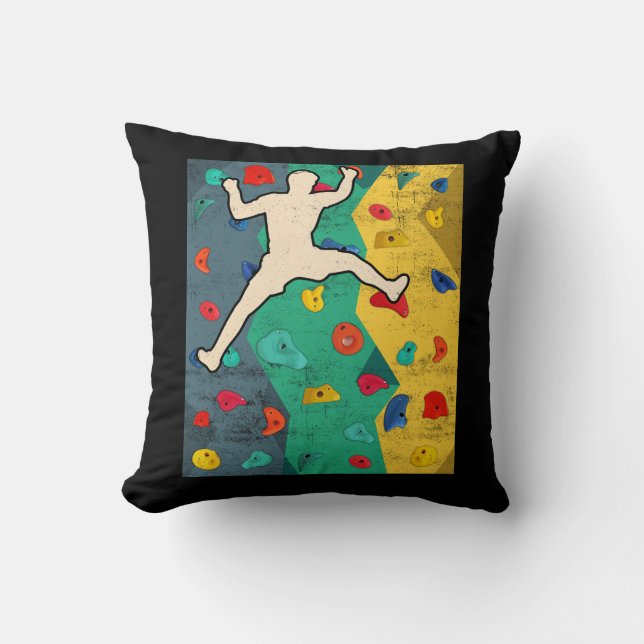 Wall Climbing Indoor Rock Climbers Action Sports A Cushion (Front)