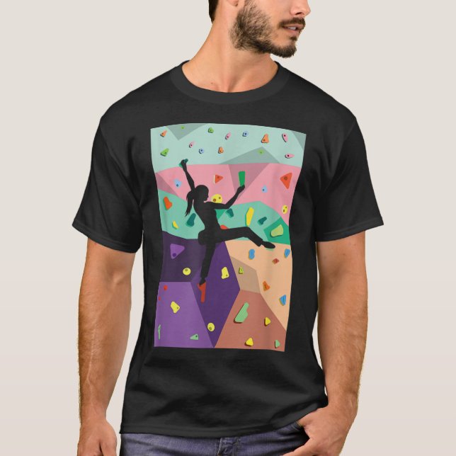 Wall Climbing Indoor Rock Climbers Action Sports A T-Shirt (Front)