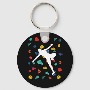 Wall Climbing Indoor Rock Climbers Action Sports Key Ring