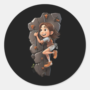 Wall Climbing Rock Wall Climber Boys Children Anim Classic Round Sticker