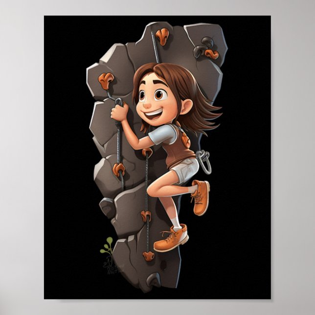 Wall Climbing Rock Wall Climber Boys Children Anim Poster (Front)