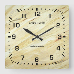 Wall Clock, 10.75" Square Acrylic Marble Clock