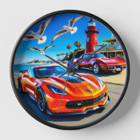Wall Clock, 10" Round Natural Wood Frame