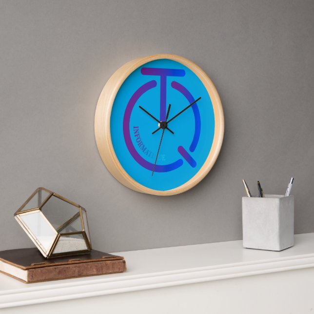 Wall Clock, 10" Round Natural Wood Frame Clock (Office)