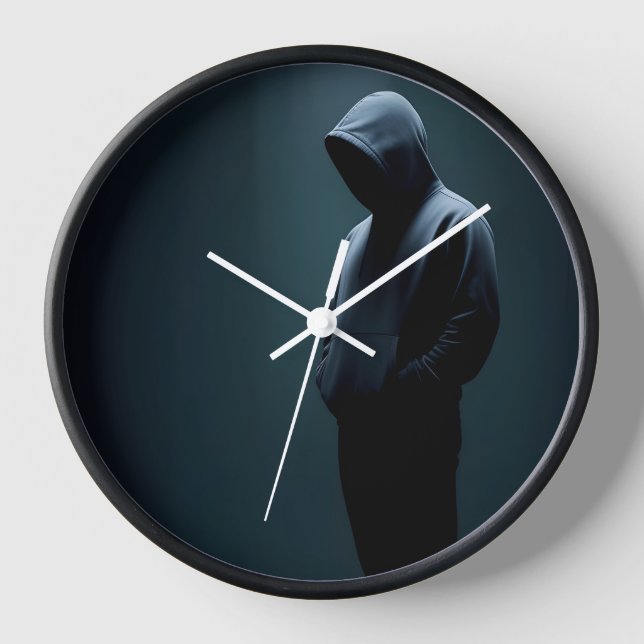 Wall Clock, 10" Round Natural Wood Frame Clock (Front)