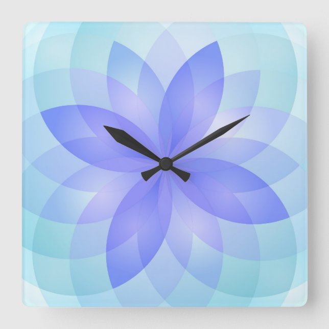Wall Clock abstract lotus flowers (Front)