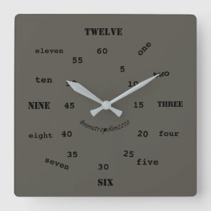 Wall Clock, acrylic, bY mmetropolim Square Wall Clock