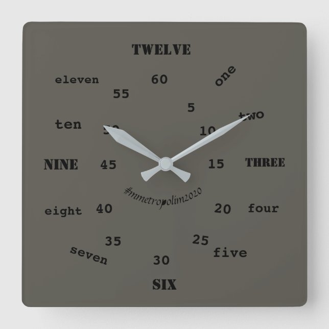 Wall Clock, acrylic,  bY mmetropolim Square Wall Clock (Front)
