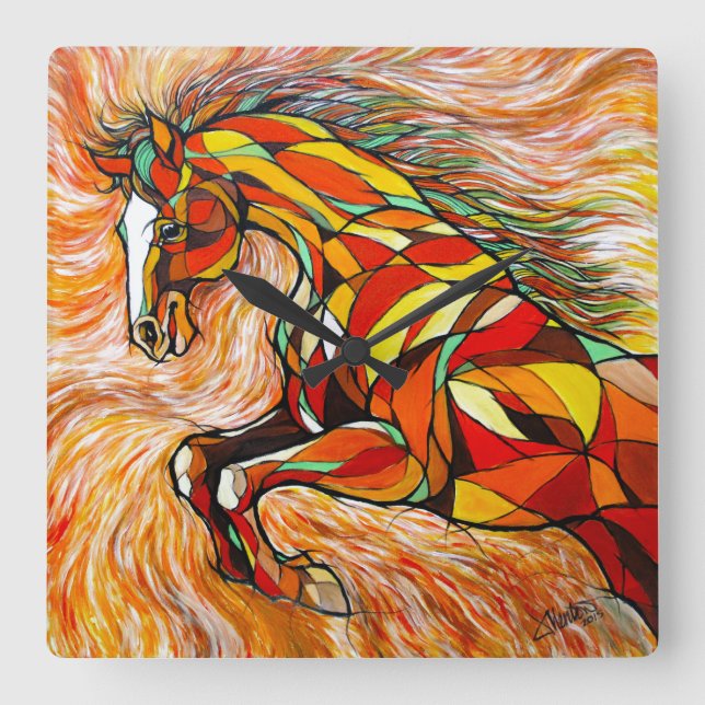 Wall Clock Beautiful Horse (Front)