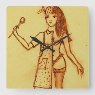 wall clock, best wife,inside,outside square wall clock