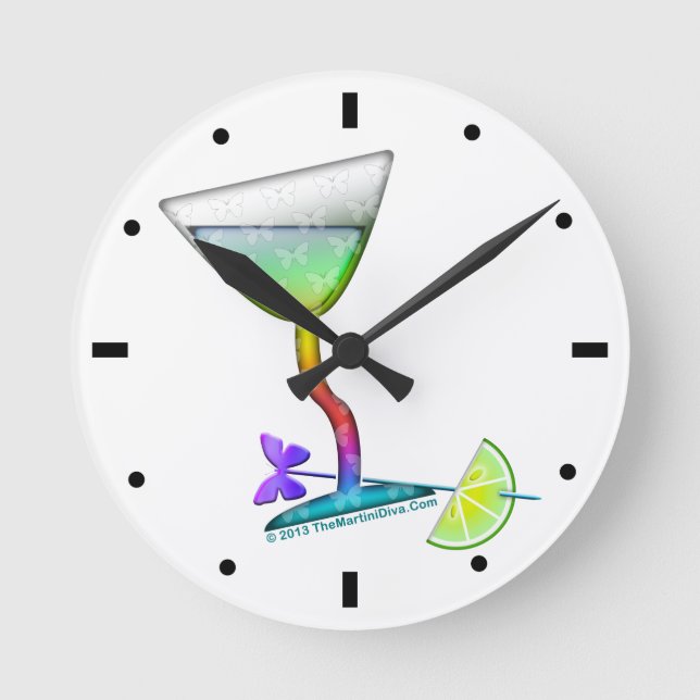 WALL CLOCK - BUTTERFLY MARTINI (Front)