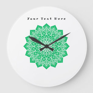 Wall Clock Custom Your Text here Text Green Image