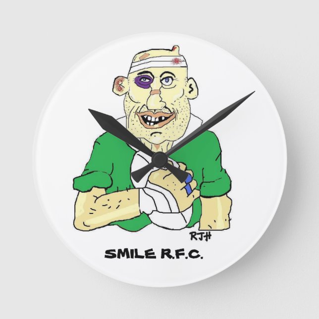 Wall Clock - Customised rugby (Front)