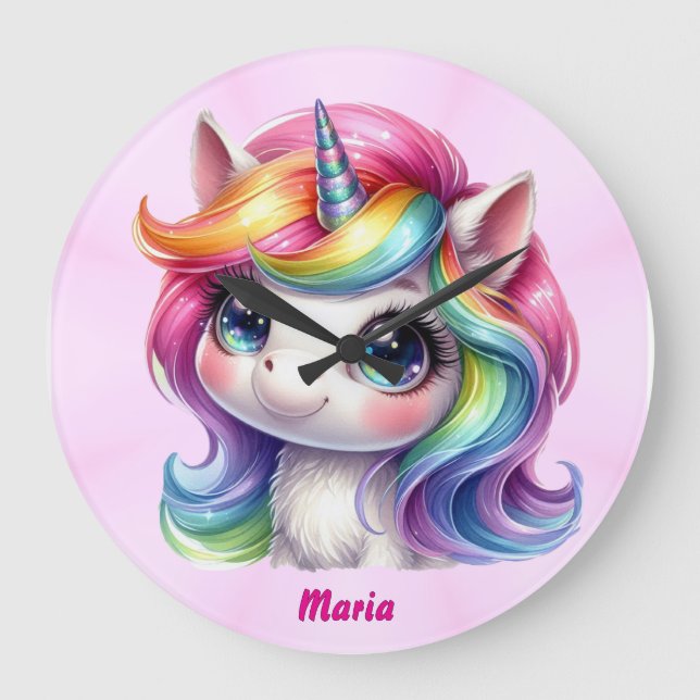 Wall Clock cute unicorn  (Front)