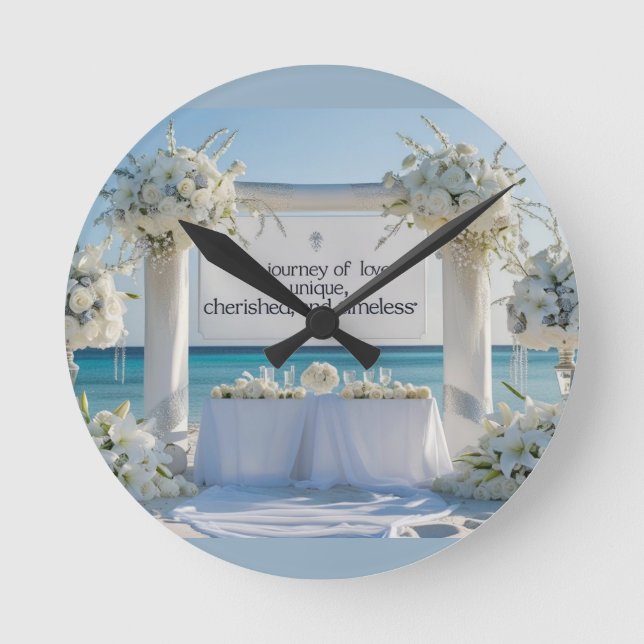Wall Clock-Elegant Bridal Wall Clock (Front)