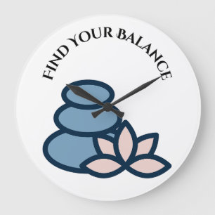 Wall Clock – “Find Your Balance” Motivational Home