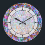 Wall Clock Floral Abstract Stained Glass<br><div class="desc">Digital Art,  Multicolored stained glass with floral motif 

 ☆★☆   ARTIST AWARD!!!   ☆★☆ 



 ☆★☆    POPULAR PRODUCTS!!!  ☆★☆ 


 ☆★☆ NEW PRODUCTS!!! ☆★☆</div>