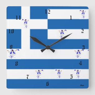 Wall Clock / Greek Flag