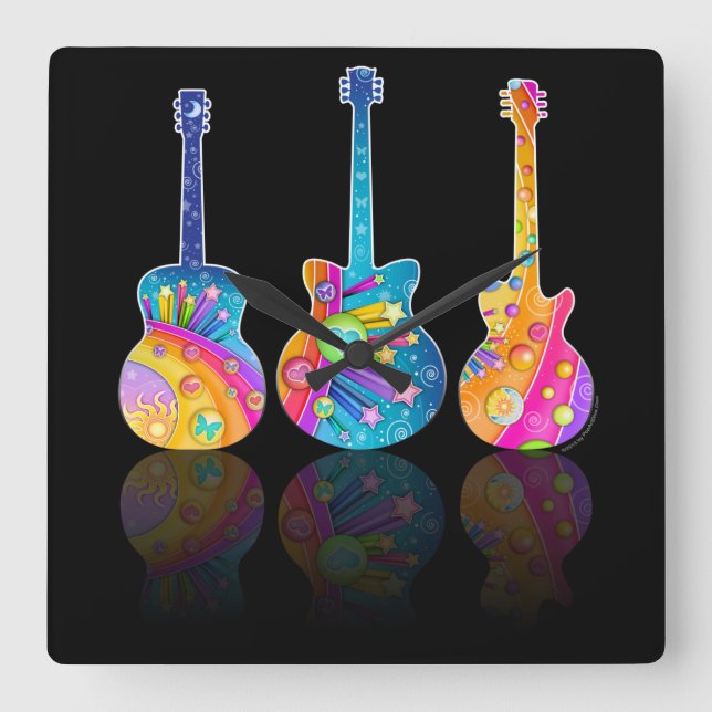 WALL CLOCK - GUITAR REFLECTIONS (Front)