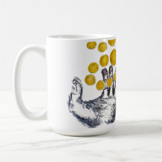 Wall Clock Hands Outstretched with Golden Globes  Coffee Mug
