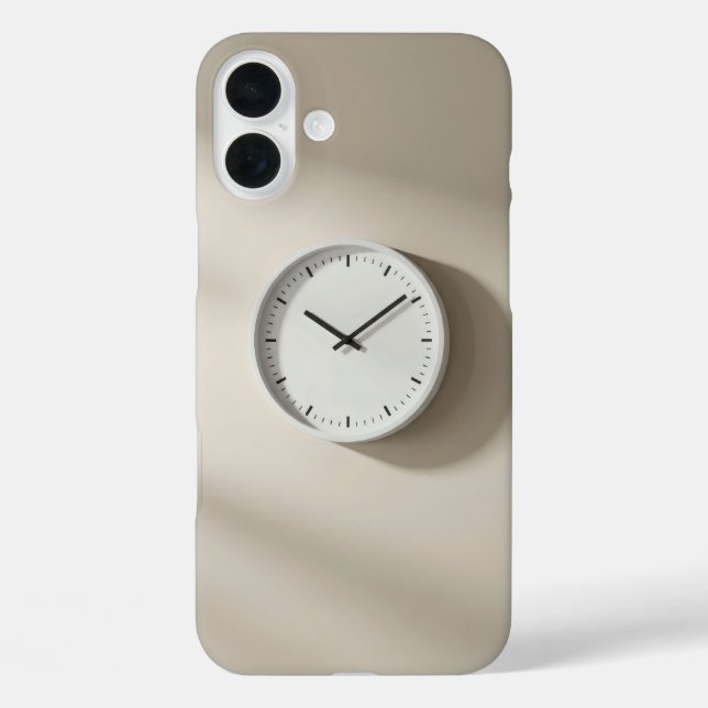 wall clock hanging on clean beige wall Case-Mate iPhone case (Back)
