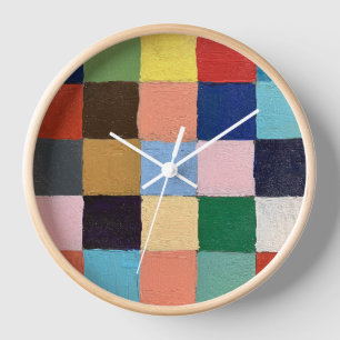 Wall Clock in Funky Squares Design