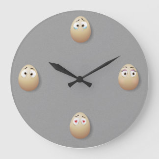 Wall Clock Kitchen eggs decor grey black Gift