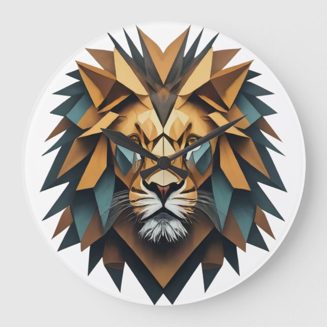 wall clock, lion large clock (Front)