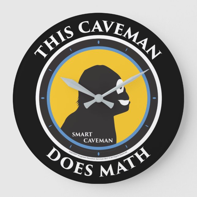 Wall Clock Math Smart Caveman (Front)
