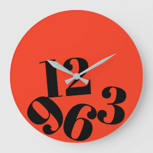 Wall Clock - Orange Background Fallen Numbers