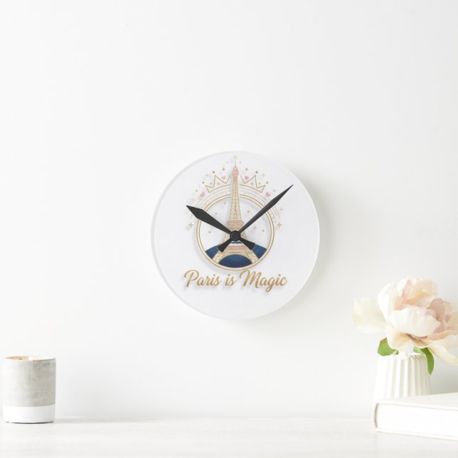 Wall Clock - Paris Elegant Eiffel Tower (Home)