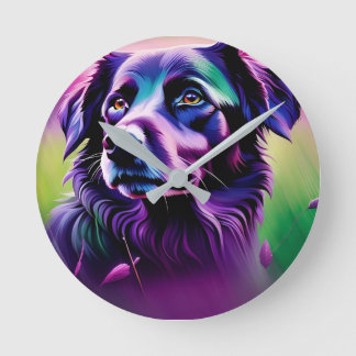 Wall Clock - Purple Dog