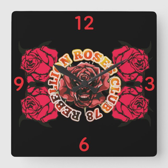 Wall Clock RebellionRosesClub78  (Front)