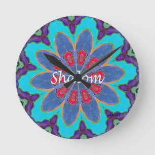Wall Clock Shalom Mandala