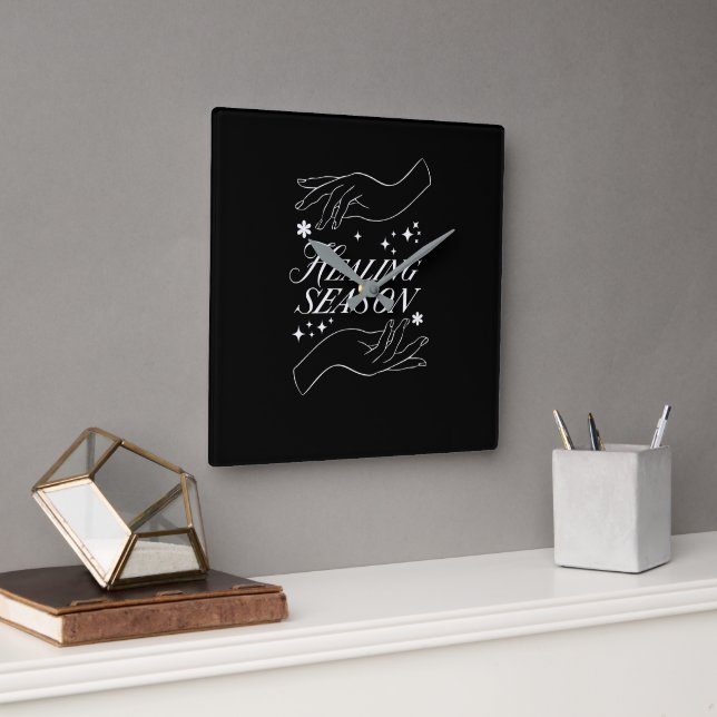Wall Clock | Square Black Minimalist Design (Office)